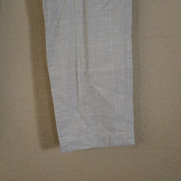 J. Crew Mens Straight Fit Linen-Cotton Blend Pants Cream Tartan Chino Pant 36X31 - Picture 5 of 12